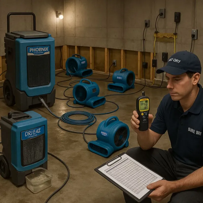 Structural Drying and Dehumidification process in Delano, CA